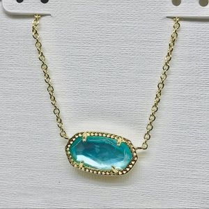Kendra Scott Elisa Aqua blue Illusion necklace Gold